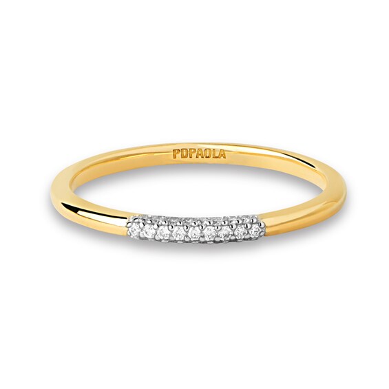 PDPAOLAâ¢ at Zales 1/10 CT. T.W. Lab-Grown Diamond Slender Ring in 18K Gold