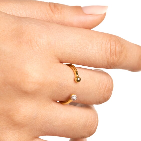 PDPAOLAâ¢ at Zales 1/20 CT. T.W. Lab-Grown Multi-Diamond Open Ring in 18K Gold