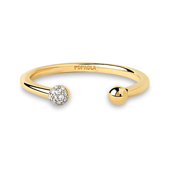 PDPAOLAâ¢ at Zales 1/20 CT. T.W. Lab-Grown Multi-Diamond Open Ring in 18K Gold