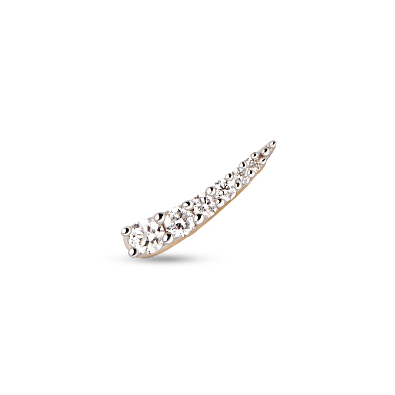 Main Image 1 of PDPAOLA™ at Zales 1/15 CT. T.W. Lab-Grown Diamond Pointed Curve Single Stud Earring in 18K Gold