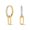 Thumbnail Image 1 of PDPAOLA™ at Zales 1/6 CT. T.W. Lab-Grown Diamond Capsule Dangle Hoop Earrings in 18K Gold