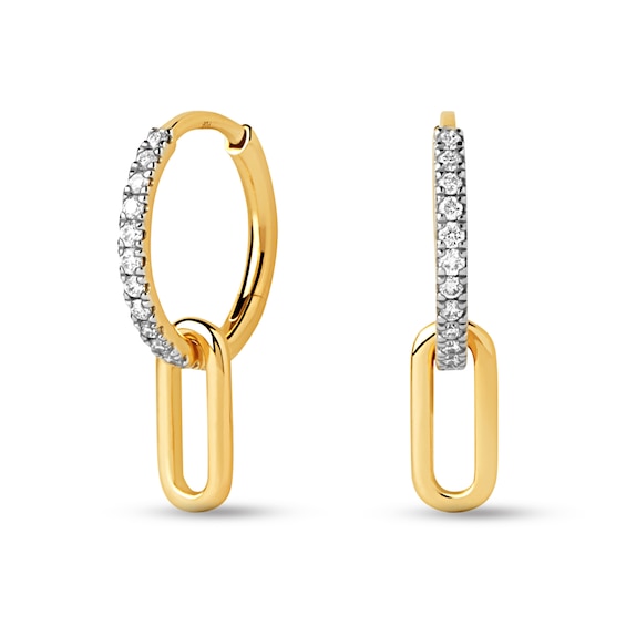 PDPAOLAâ¢ at Zales 1/6 CT. T.W. Lab-Grown Diamond Capsule Dangle Hoop Earrings in 18K Gold