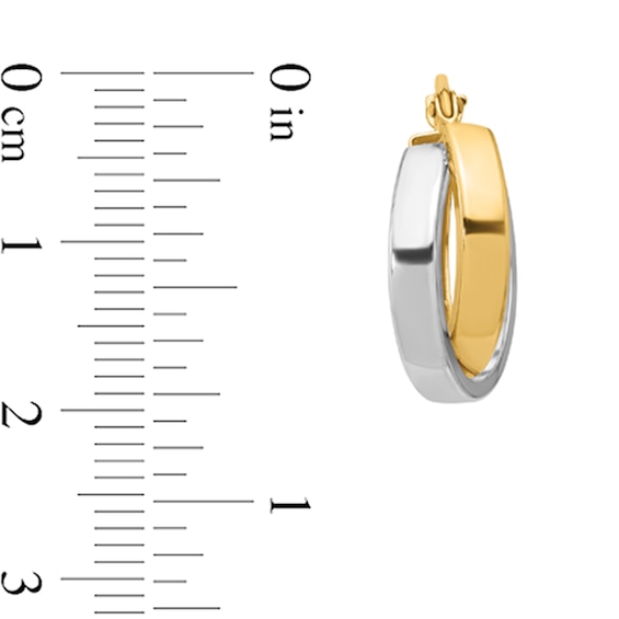 Layered Double Hoop Earrings in Hollow 10K Two-Tone Gold