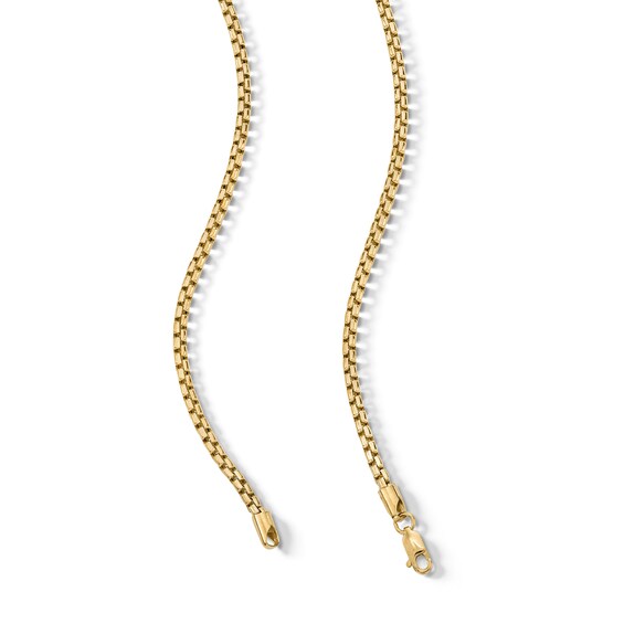 3.0mm Box Chain Necklace in Hollow 10K Two-Tone Gold - 20â