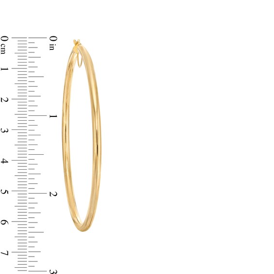 60.0mm Tube Hoop Earrings in Hollow 14K Gold