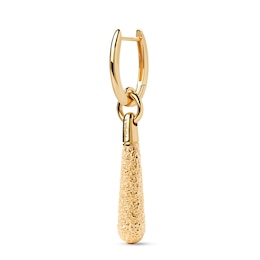 PDPAOLA™ at Zales ICONS Textured Medium Teardrop Dangle Single Hoop Earring in Sterling Silver with 18K Gold Plate