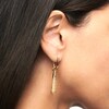 Thumbnail Image 2 of PDPAOLA™ at Zales ICONS Textured Medium Teardrop Dangle Single Hoop Earring in Sterling Silver with 18K Gold Plate