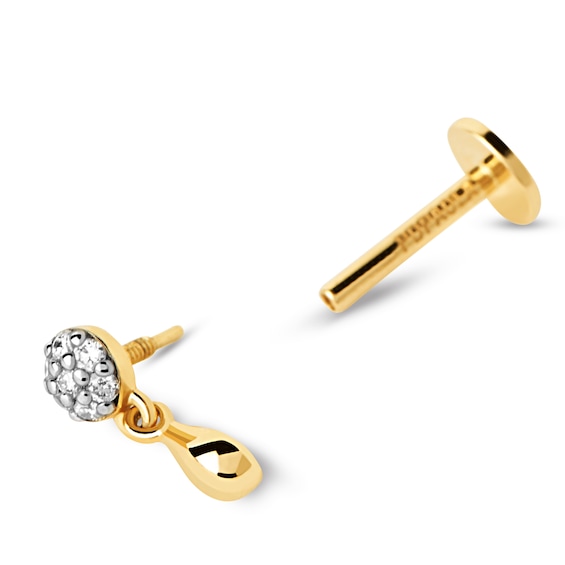 PDPAOLAâ¢ at Zales Lab-Grown Diamond Accent Single Teardrop Earring in 18K Gold
