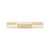 Thumbnail Image 3 of Zales x Christian Siriano™ 1/10 CT. T.W. Diamond White Enamel Angled Band in Sterling Silver with 14K Gold Plate