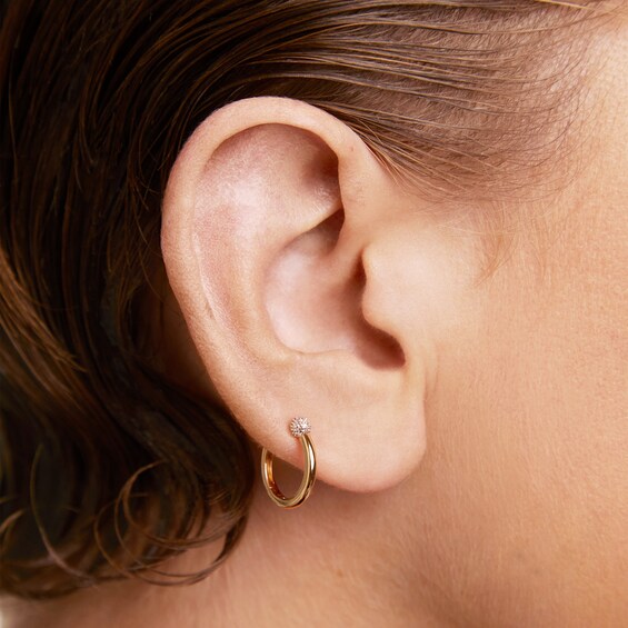 PDPAOLAâ¢ at Zales Lab-Grown Diamond Accent Single Hoop Earring in 18K Gold