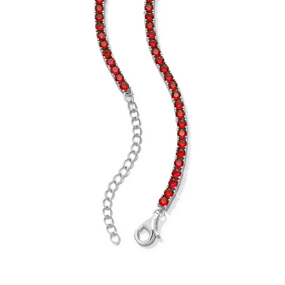 Lab-Created Ruby Tennis Necklace in Sterling Silver