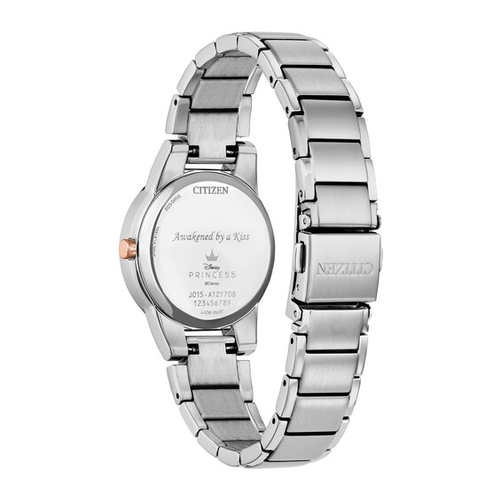 Ladies' Citizen Eco-DriveÂ® Disney Sleeping Beauty Pink Mother-of-Pearl Watch and Pin Box Set (Model: Ga1081-65N)
