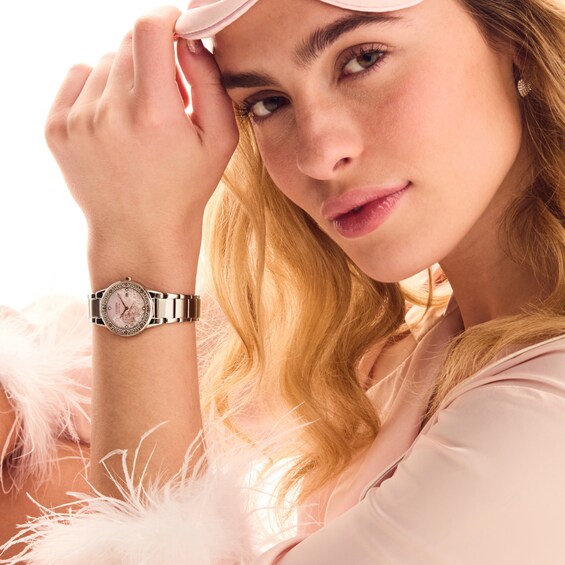 Ladies' Citizen Eco-DriveÂ® Disney Sleeping Beauty Pink Mother-of-Pearl Watch and Pin Box Set (Model: Ga1081-65N)