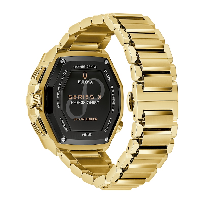 Main Image 3 of Men's Bulova Series X Precisionist Gold-Tone IP Chronograph Watch with Black Dial (Model: 98B429)