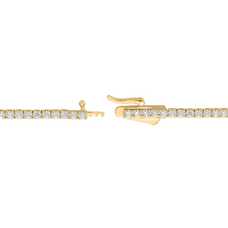 Main Image 3 of 5 CT. T.W. Certified Lab-Grown Diamond Tennis Necklace in 10K Gold (I/SI2) - 17"