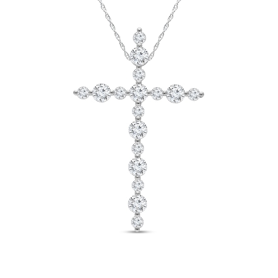 1 CT. T.w. Certified Lab-Grown Diamond Alternating Cross Pendant in 10K Gold (I/Si2
