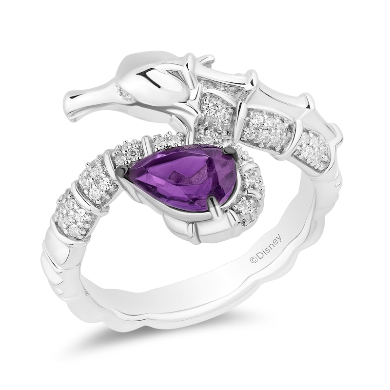 Main Image 1 of Collector’s Edition Enchanted Disney The Little Mermaid 35th Anniversary Seahorse Bypass Ring in Sterling Silver