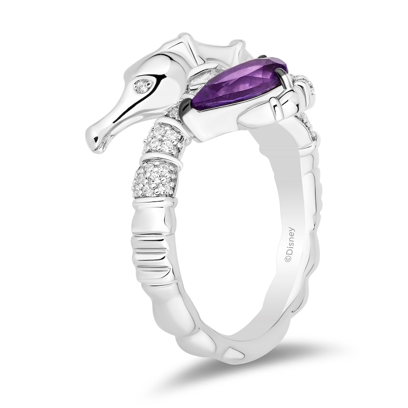 Main Image 2 of Collector’s Edition Enchanted Disney The Little Mermaid 35th Anniversary Seahorse Bypass Ring in Sterling Silver