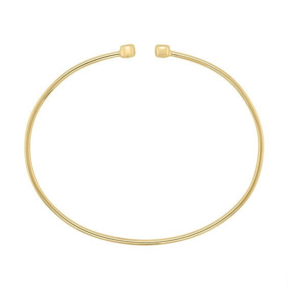 1/15 CT. T.w. Certified Lab-Grown Diamond Bezel-Set Open Bangle in Sterling Silver with 14K Gold Plate (I/Si2) - 6.5"