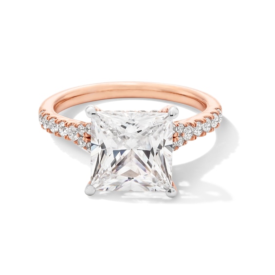 4-1/2 CT. T.w. Princess-Cut Certified Lab-Grown Diamond Split Shank Engagement Ring in 14K Rose Gold (F/Si2)