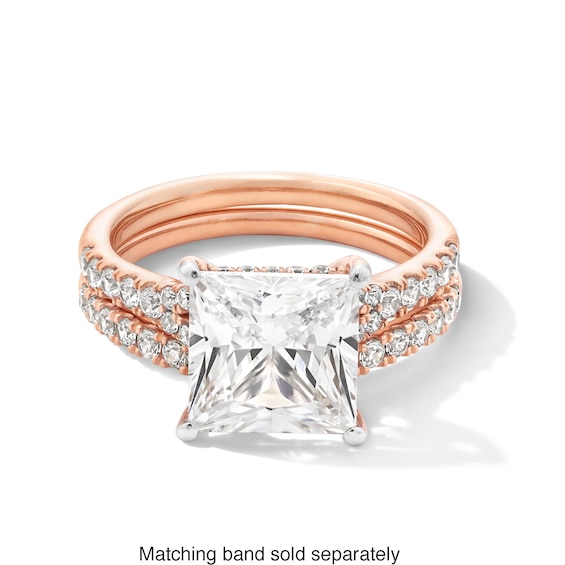 4-1/2 CT. T.w. Princess-Cut Certified Lab-Grown Diamond Split Shank Engagement Ring in 14K Rose Gold (F/Si2)