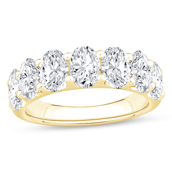 3 CT. T.w. Oval Certified Lab-Grown Diamond Seven Stone Anniversary Band in 14K Gold (F/Si2)