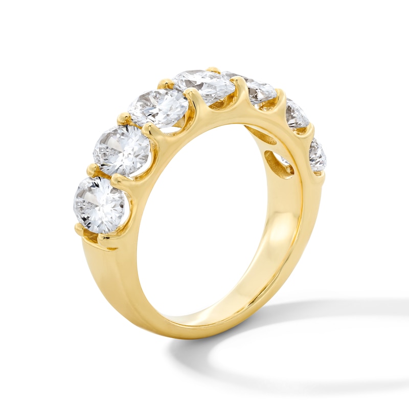 Main Image 4 of 3 CT. T.W. Oval Certified Lab-Grown Diamond Seven Stone Anniversary Band in 14K Gold (F/SI2)