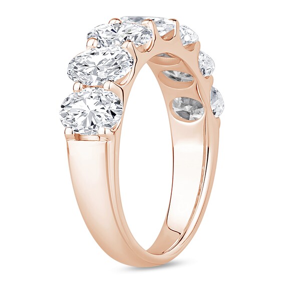 3 CT. T.w. Oval Certified Lab-Grown Diamond Seven Stone Anniversary Band in 14K Rose Gold (F/Si2)