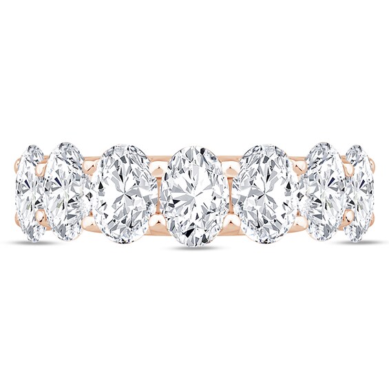 3 CT. T.w. Oval Certified Lab-Grown Diamond Seven Stone Anniversary Band in 14K Rose Gold (F/Si2)
