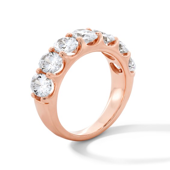3 CT. T.w. Oval Certified Lab-Grown Diamond Seven Stone Anniversary Band in 14K Rose Gold (F/Si2)