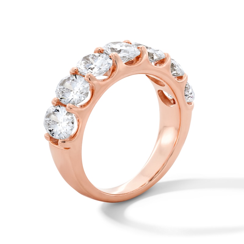 Main Image 4 of 3 CT. T.W. Oval Certified Lab-Grown Diamond Seven Stone Anniversary Band in 14K Rose Gold (F/SI2)