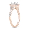 Thumbnail Image 2 of 1-1/2 CT. T.W. Certified Lab-Grown Diamond Cushion Frame Split Shank Engagement Ring in 14K Rose Gold (G/SI2)