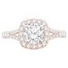 Thumbnail Image 3 of 1-1/2 CT. T.W. Certified Lab-Grown Diamond Cushion Frame Split Shank Engagement Ring in 14K Rose Gold (G/SI2)
