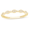 Thumbnail Image 1 of 1/20 CT. T.W. Diamond Marquise Frame Vintage-Style Stackable Anniversary Band in 10K Gold