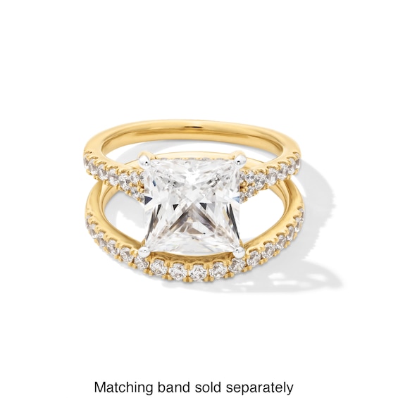4-1/2 CT. T.w. Princess-Cut Certified Lab-Grown Diamond Split Shank Engagement Ring in 14K Gold (F/Si2)