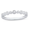 Thumbnail Image 1 of 1/15 CT. T.W. Diamond Alternating Vintage-Style Stackable Anniversary Band in 10K White Gold