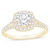 Thumbnail Image 1 of 1-1/2 CT. T.W. Certified Lab-Grown Diamond Cushion Frame Split Shank Engagement Ring in 14K Gold (G/SI2)