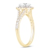 Thumbnail Image 2 of 1-1/2 CT. T.W. Certified Lab-Grown Diamond Cushion Frame Split Shank Engagement Ring in 14K Gold (G/SI2)