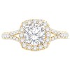 Thumbnail Image 3 of 1-1/2 CT. T.W. Certified Lab-Grown Diamond Cushion Frame Split Shank Engagement Ring in 14K Gold (G/SI2)