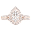 Thumbnail Image 3 of 1/2 CT. T.W. Pear-Shaped Multi-Diamond Frame Split Shank Vintage-Style Engagement Ring in 10K Rose Gold