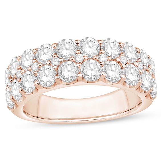 2-1/2 CT. T.w. Certified Lab-Grown Diamond Double Row Anniversary Band in 14K Rose Gold (F/Si2)