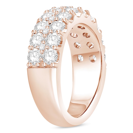 2-1/2 CT. T.w. Certified Lab-Grown Diamond Double Row Anniversary Band in 14K Rose Gold (F/Si2)