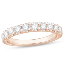 7/8 CT. T.W. Diamond Ten Stone Anniversary Band in 10K Rose Gold