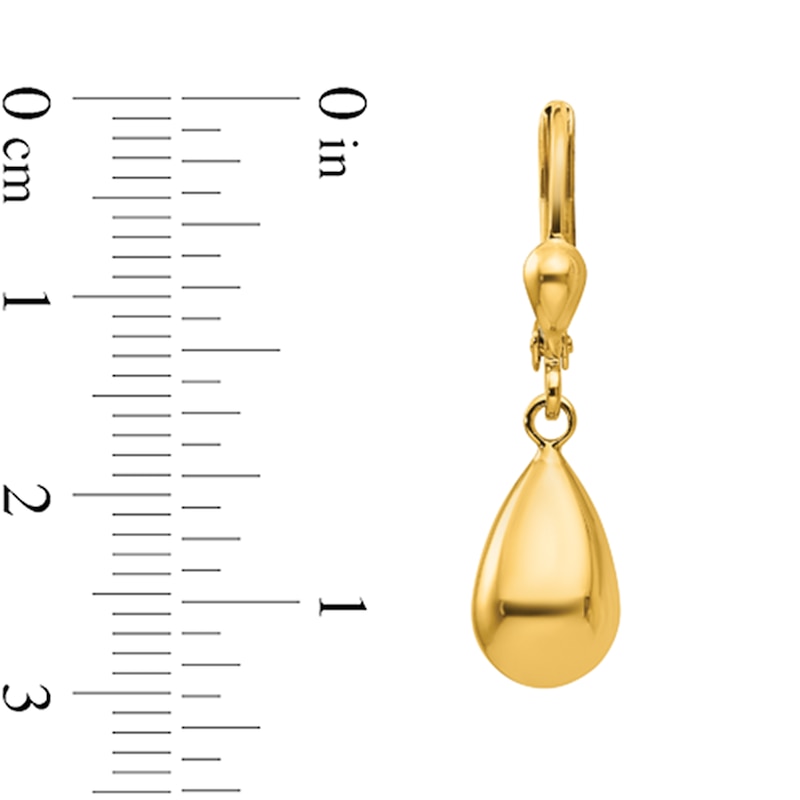Main Image 2 of Teardrop Dangle Earrings in Semi-Solid 10K Gold