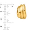 Thumbnail Image 2 of Graduated Triple Row Grooved Hoop Earrings in Hollow 14K Gold
