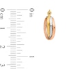 Thumbnail Image 2 of Twist Triple Hoop Earrings in Hollow 10K Tri-Tone Gold