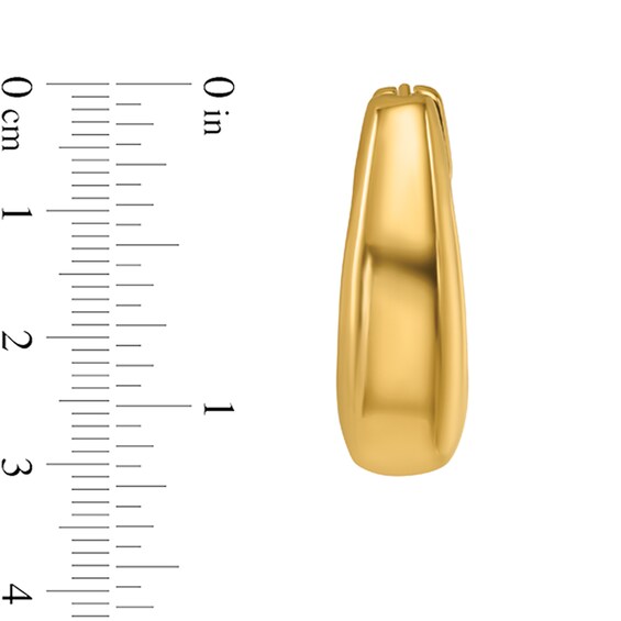 Puff Rectangular Tube Hoop Earrings in Hollow 14K Gold