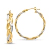 Thumbnail Image 1 of 32.0mm Braided Hoop Earrings in Hollow 10K Two-Tone Gold