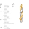 Thumbnail Image 2 of 24.0mm Twist Hoop Earrings in Hollow 14K Two-Tone Gold