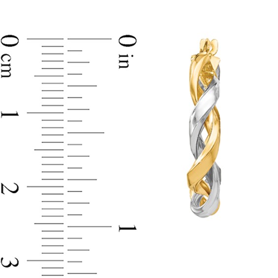 24.0mm Twist Hoop Earrings in Hollow 14K Two-Tone Gold